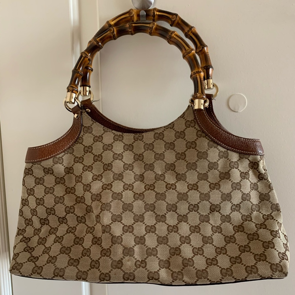 Authentic Gucci bamboo handle tote